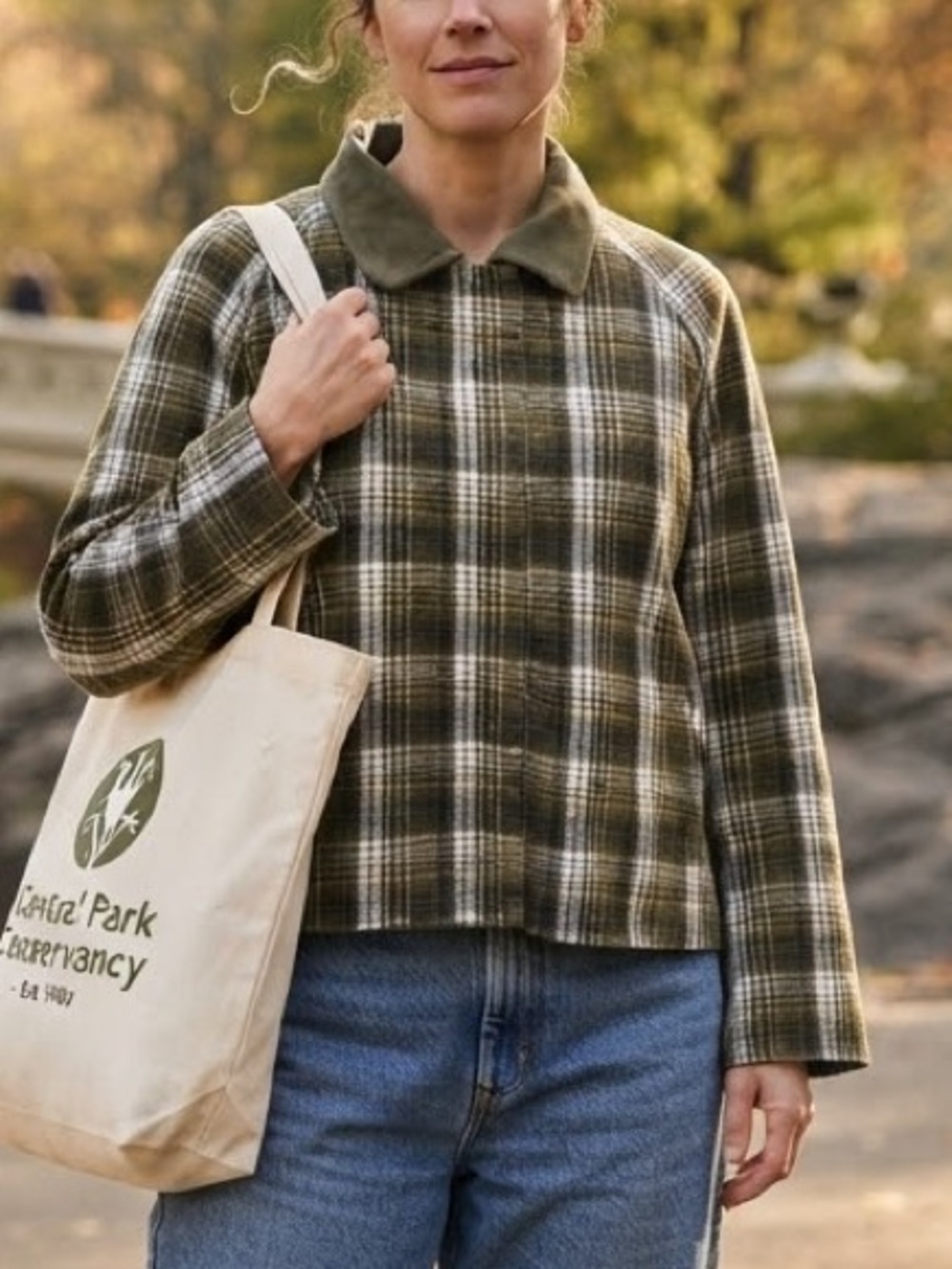 Army Green Plaid Jacket L Oversized Cottagecore Fall Camp Utility Jacket Earthy